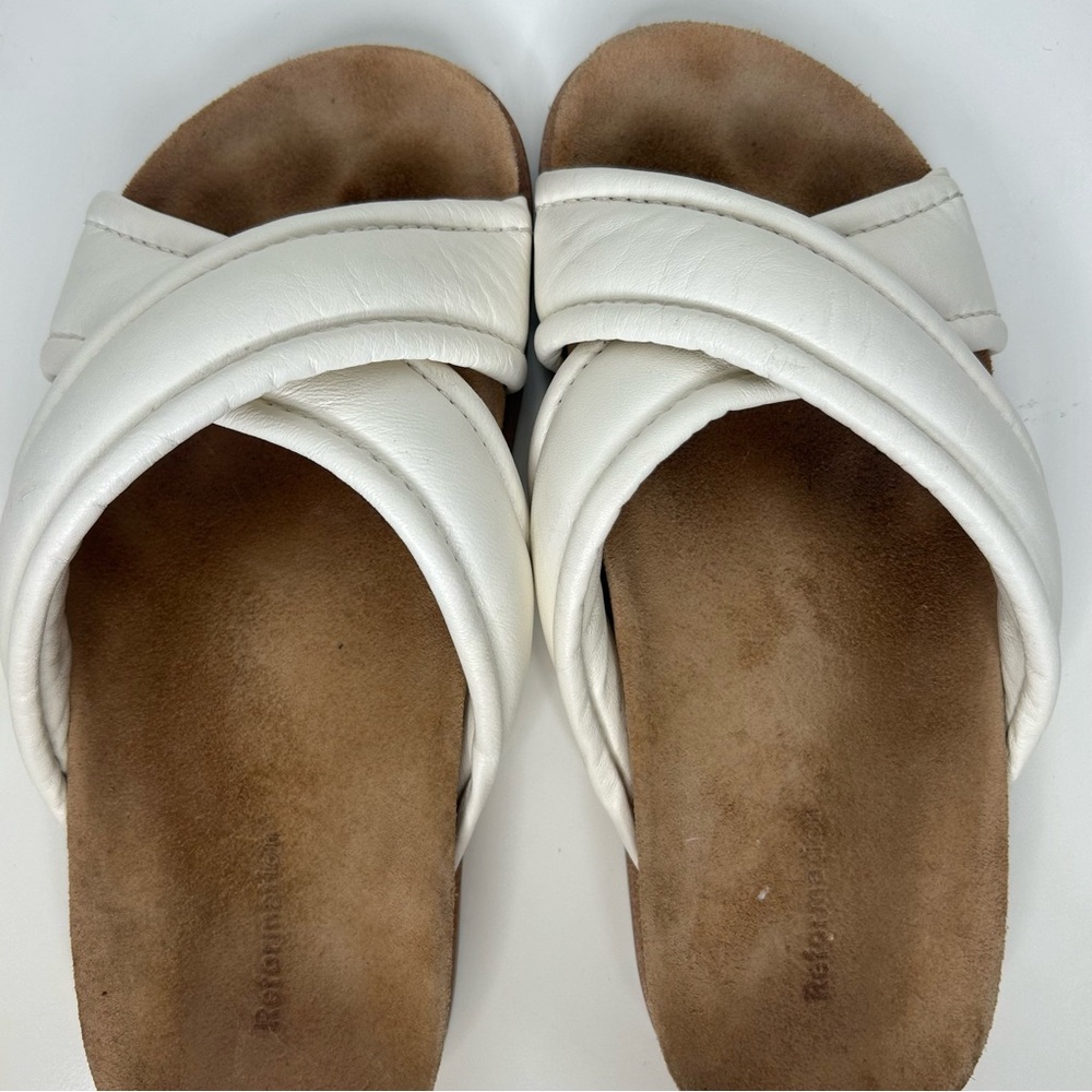 Reformation White Leather Sandals - Picture 4 of 6